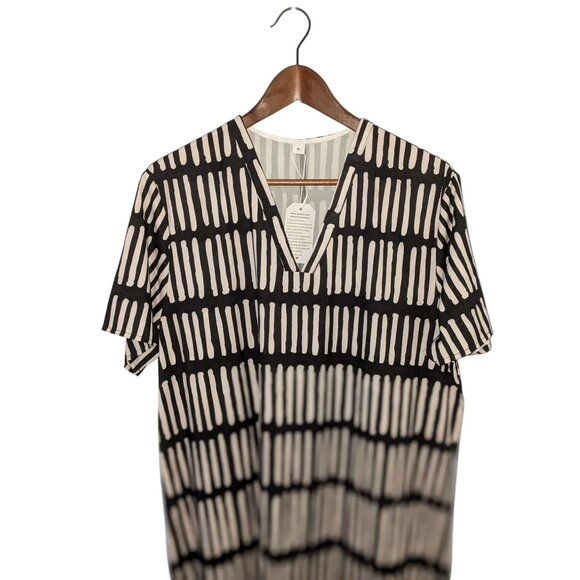 Womens XL Black & White Maxi Dress With Geometric Pattern - Picture 3 of 5